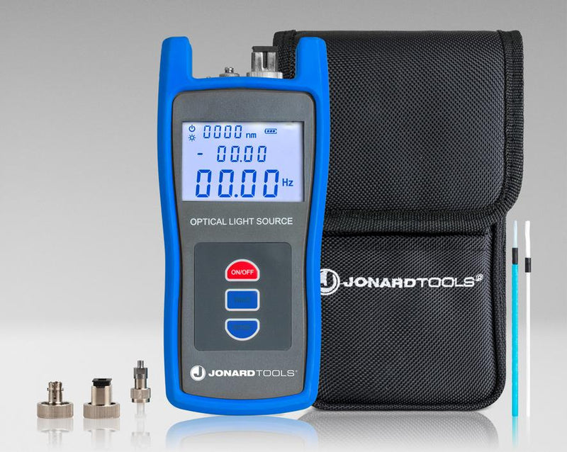 Jonard Tools Fiber Optic Light Source with FC/SC/LC Adapters, FLS-50