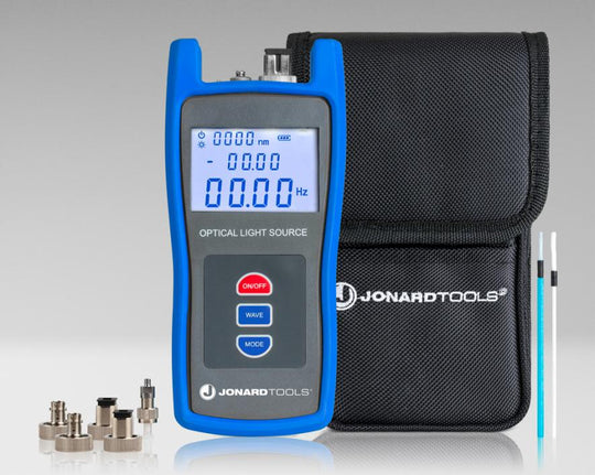 Jonard Tools Multimode & Singlemode Fiber Optic Light Source with FC/LC/SC (PC/UPC) Adapters, FLS-55
