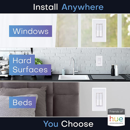 RunLessWire Click™ For Philips® Hue™ Wireless Dimmer Light Switch