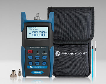 Jonard Tools Fiber Optic Power Meter with Data Storage (-50 to +26 dBm) and FC/SC/LC Adapters