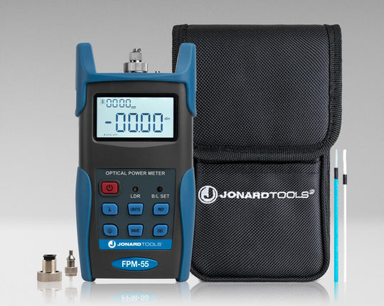 Jonard Tools Fiber Power Meter w/ Data Storage & SM/MM Optical Light Source Kit
