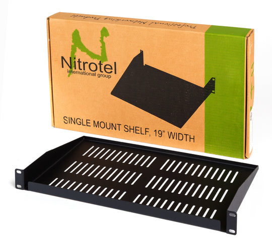 Nitrotel 1U 19" Format Vented Fixed Shelf, SPCC Cold Rolled Steel