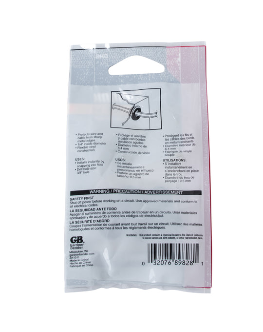 Gardner Bender GHG-1525 1/4 inch 9.5 mm Grommet, (6/Pck)