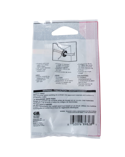 Gardner Bender GHG-1525 1/4 inch 9.5 mm Grommet, (6/Pck)