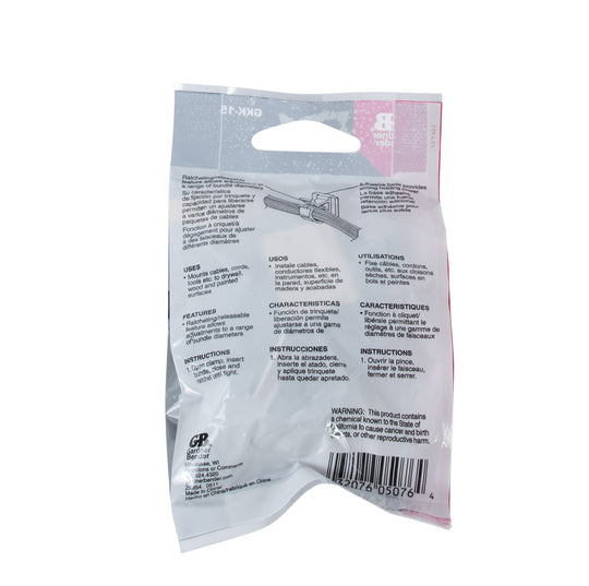 Gardner Bender GKK-1538UVB Plastic Kwik Clip, (6/Pck)