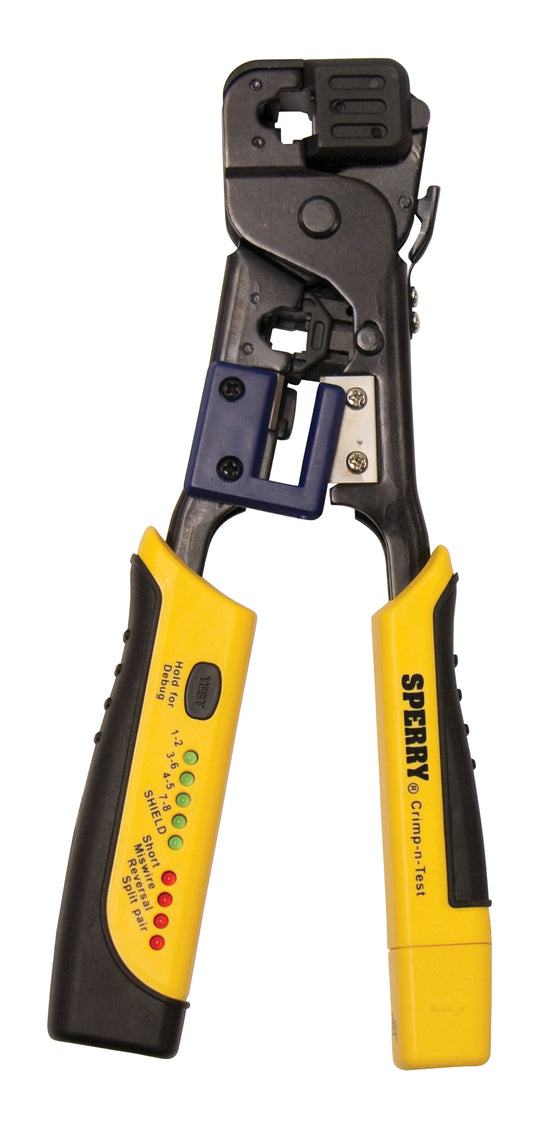 Sperry Instruments Crimp-n-Test RJ-45 and RJ-11 Crimping Tool with Built-in Tester, 1/Ea, GMC-3000