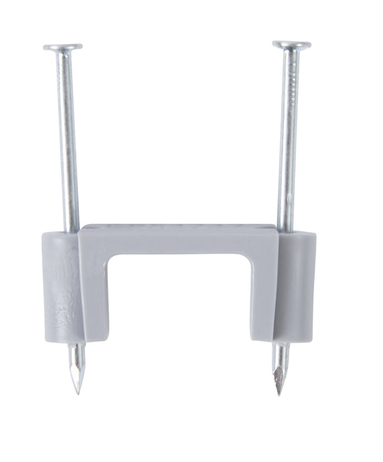 Gardner Bender 3/4" (19mm) Polyethylene Service Entrance Cable Strap Staple, Zinc-Plated Nails, Grey, #6 SEU, Wood (10-Pk), GSE-115