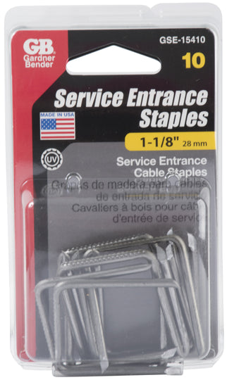Gardner Bender GSE-15410 Steel Service Entry Staples, 1-1/8" x 1-1/2", (10/Pck)
