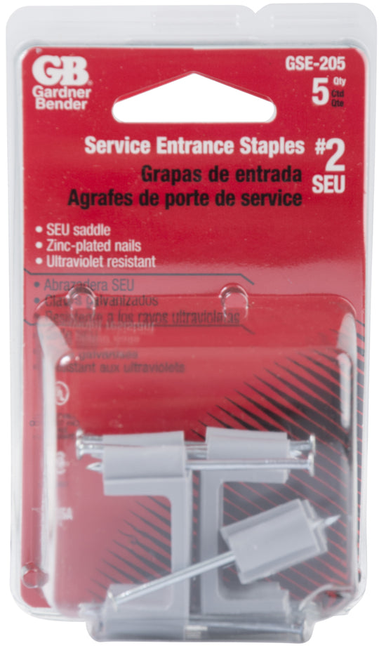 Gardner Bender Gray Plastic Service Entrance Cable Straps for #2 SER Cable (5-Pack), GSE-205
