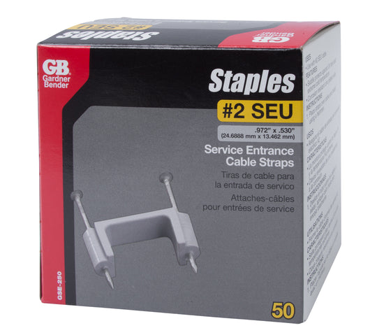 Gardner Bender Gray Plastic Service Entrance Cable Straps for #2 SEU (50-Pack), GSE-250