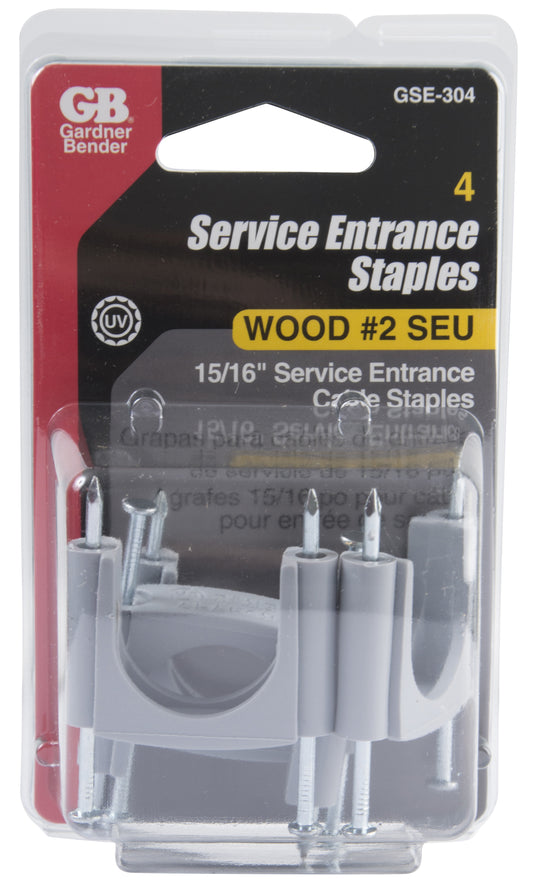 Gardner Bender Gray Plastic Service Entrance Cable Straps for #2 SER Cable (4-Pack), GSE-304