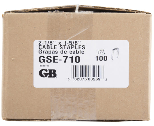 Gardner Bender 1-5/8 in. (41.275mm) Graphite Metallic High-Carbon Steel Service Entrance Cable Staple (100-Pack), GSE-710