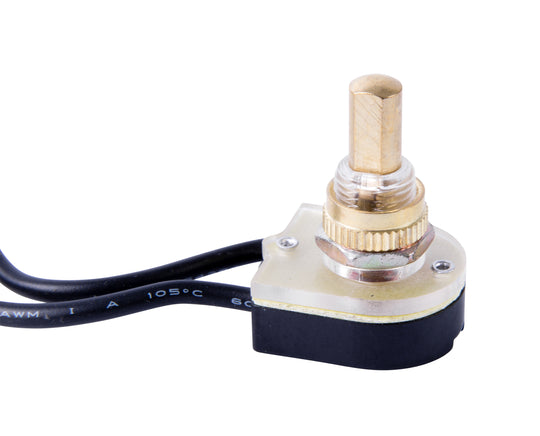 Gardner Bender 1/6/3 Amp Single-Pole Maintained Contact Push-Button Switch- Brass Plating, GSW-25