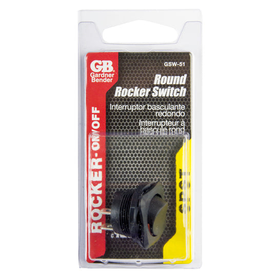 Gardner Bender SPST On-Off Round Hole Rocker Switch, GSW-51