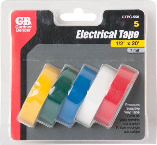 Gardner Bender Electrical Tape, 5 Pack, GTPC-550