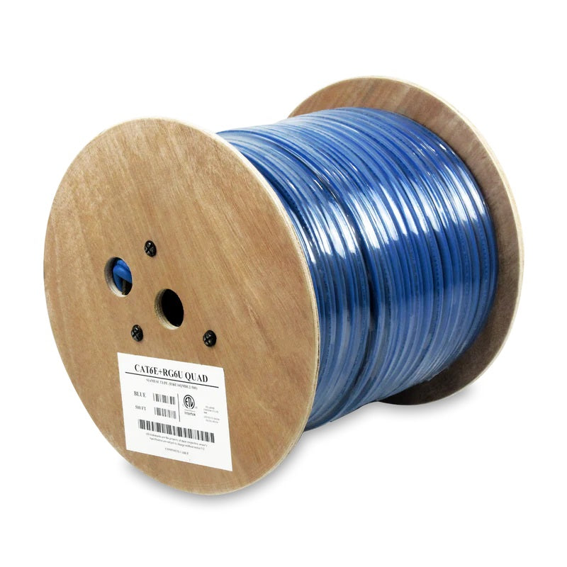 Cat6 WaveNet Cable With RG6 Quad Reel 500ft - Blue – FireFold