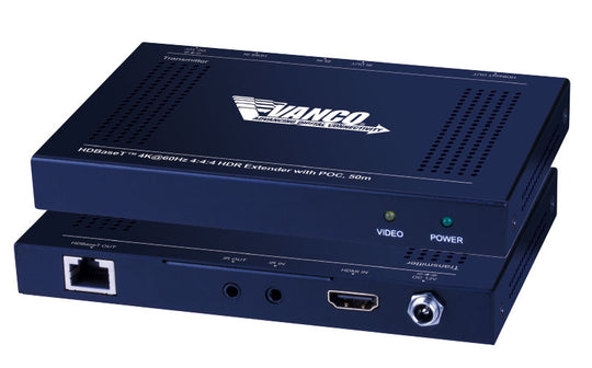 Vanco HDBT4K50 EXTENDER HDMI HDBASET HDCP2.2 4K/60Hz HDR 50M OVER 1-UTP w/POC w/IR