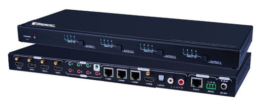 Vanco HDBaseT 4 x 3 Matrix with 3 Receivers with additional 1 HDMI Output, HDBT4X3