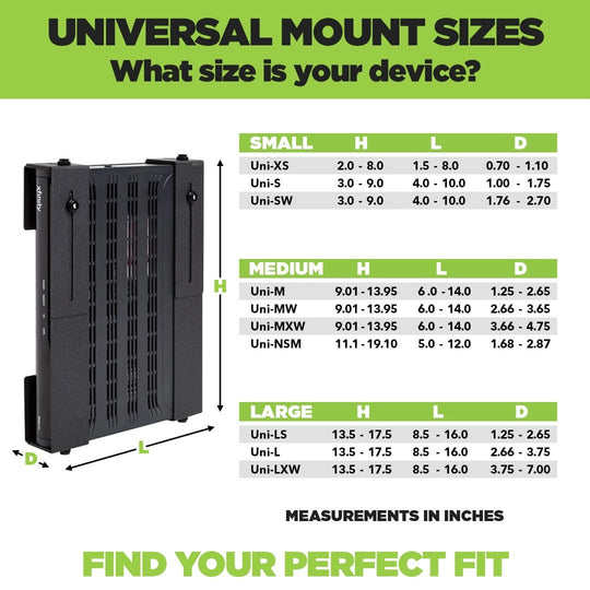 HIDEit Uni-MW | Adjustable Medium+Wide Component Mount