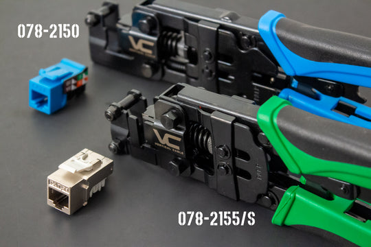Vertical Cable I-Punch Termination Tool for CAT5e, CAT6, CAT6A Shielded Keystone Jacks