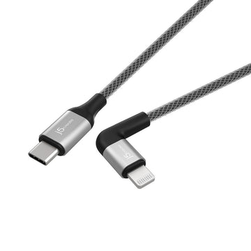 j5create USB -C™ to Right-Angle Lightning® Cable, 4ft