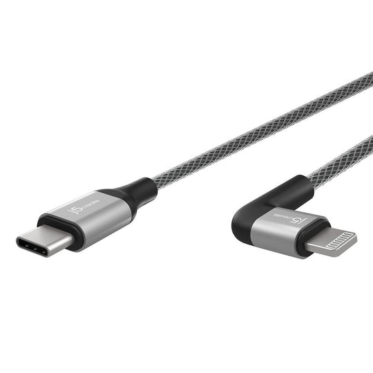 j5create USB -C™ to Right-Angle Lightning® Cable, 4ft