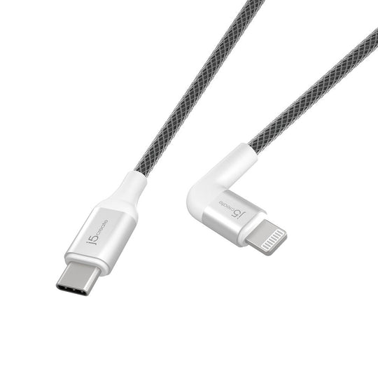 j5create USB -C™ to Right-Angle Lightning® Cable, 4ft