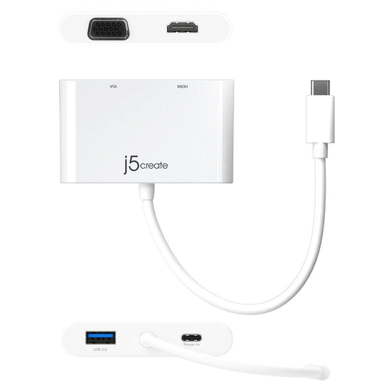j5create JCA175 USB Type-C to HDMI & VGA with USB 3.0 Power Delivery Adapter