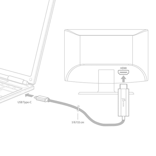j5create USB Type-C to 4K HDMI Cable, 6ft