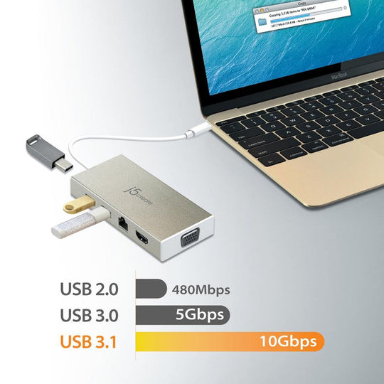 j5create JCD376 USB 3.1 Type-C Fully Functional Mini Dock
