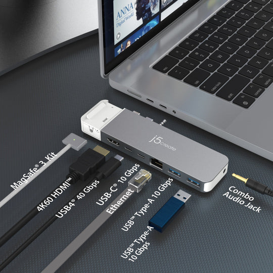 j5create 4K60 Pro USB4® Hub with MagSafe® Kit