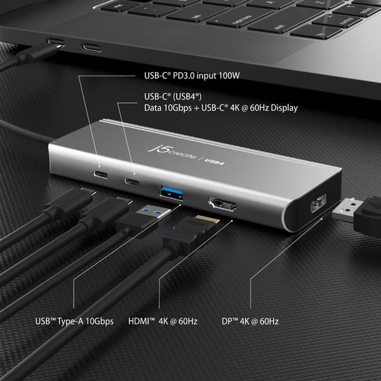 j5create USB4® Dual 4K Multi-Port Hub
