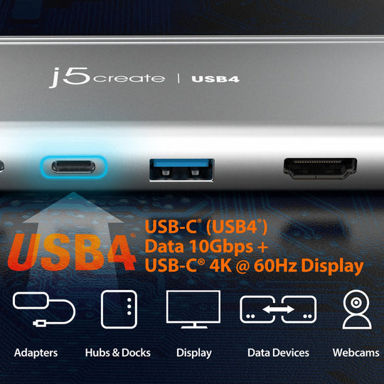 j5create USB4® Dual 4K Multi-Port Hub