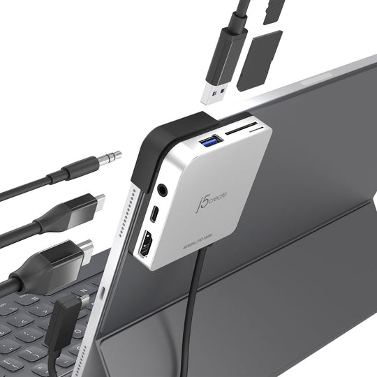 j5create JCD612 USB-C™ to 4K 60 Hz HDMI™ Travel Dock for iPad Pro®