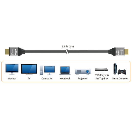j5create Ultra High Speed 8K UHD HDMI™ Cable, 6ft