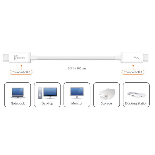 j5create JTCX02 Thunderbolt 3 Cable (3.3ft)