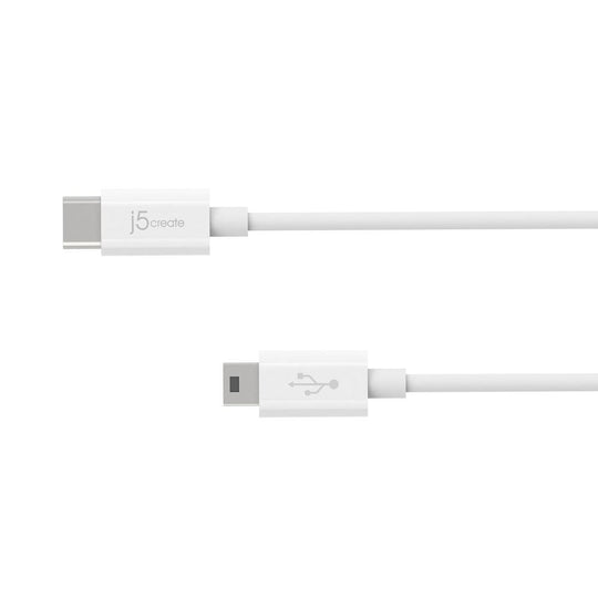 j5create JUCX10 USB2.0 Type-C to Mini-B Cable, 6ft