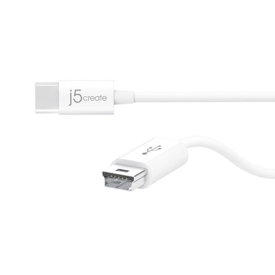 j5create JUCX10 USB2.0 Type-C to Mini-B Cable, 6ft