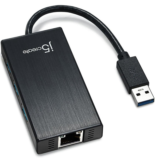 j5create JUH470 Gigabit Ethernet & 3-Port HUB