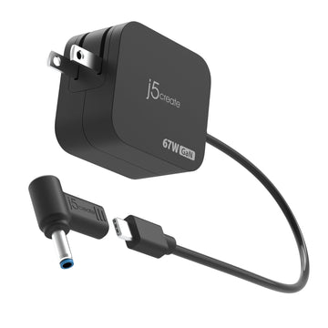 j5create 67W GaN PD USB-C® Mini Charger with 4.5 mm DC Converter