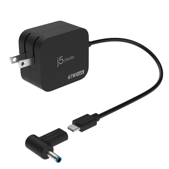 j5create 67W GaN PD USB-C® Mini Charger with 4.5 mm DC Converter