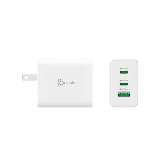 j5create 65W GaN USB-C® 3-Port Charger