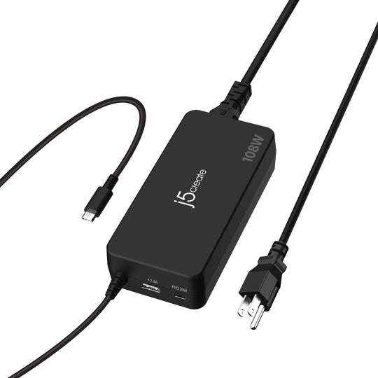j5create 108W 3-Port PD USB-C®Super Charger
