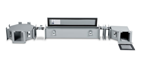 Austin AB-66120LW 6x6x120 Type 12 & 13 JIC Lay-In Wireway - Painted ANSI 61 Gray