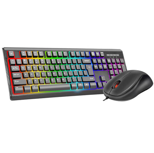 iMicro KB-RP2169C Rainbow Backlit Wired USB Keyboard & Mouse