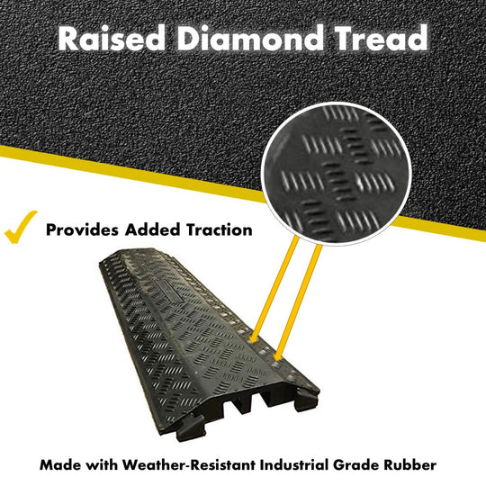 Kable Kontrol Rubber Drop Over Cord Cover - 3 Channel - 40" Long - Black