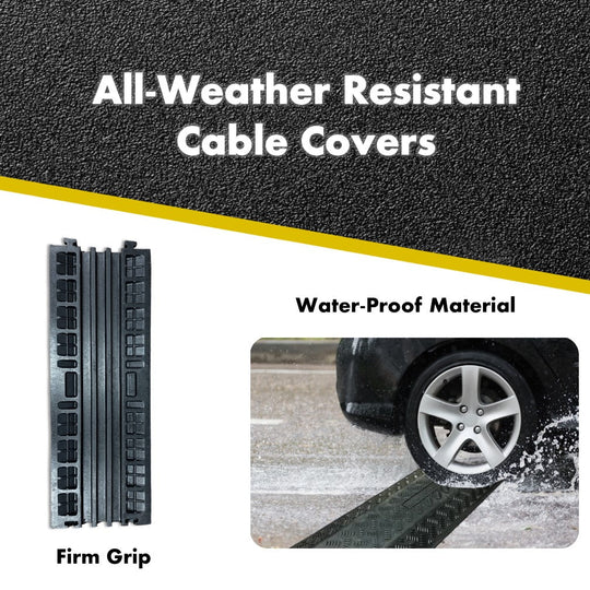 Kable Kontrol Rubber Drop Over Cord Cover - 3 Channel - 40" Long - Black