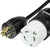 World Cord NEMA L5-15P to L5-30R 15A 125V 14/3 SJT Adapter Power Cord - Black