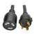 Unirise Locking NEMA Power Cord, L5/30P - L5/30R, 30amp, 10awg, SJT Jacket, 125V, Black