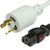 World Cord A-Lock C13 to L6-20P 15A 250V 14/3 SJT Power Cord - White